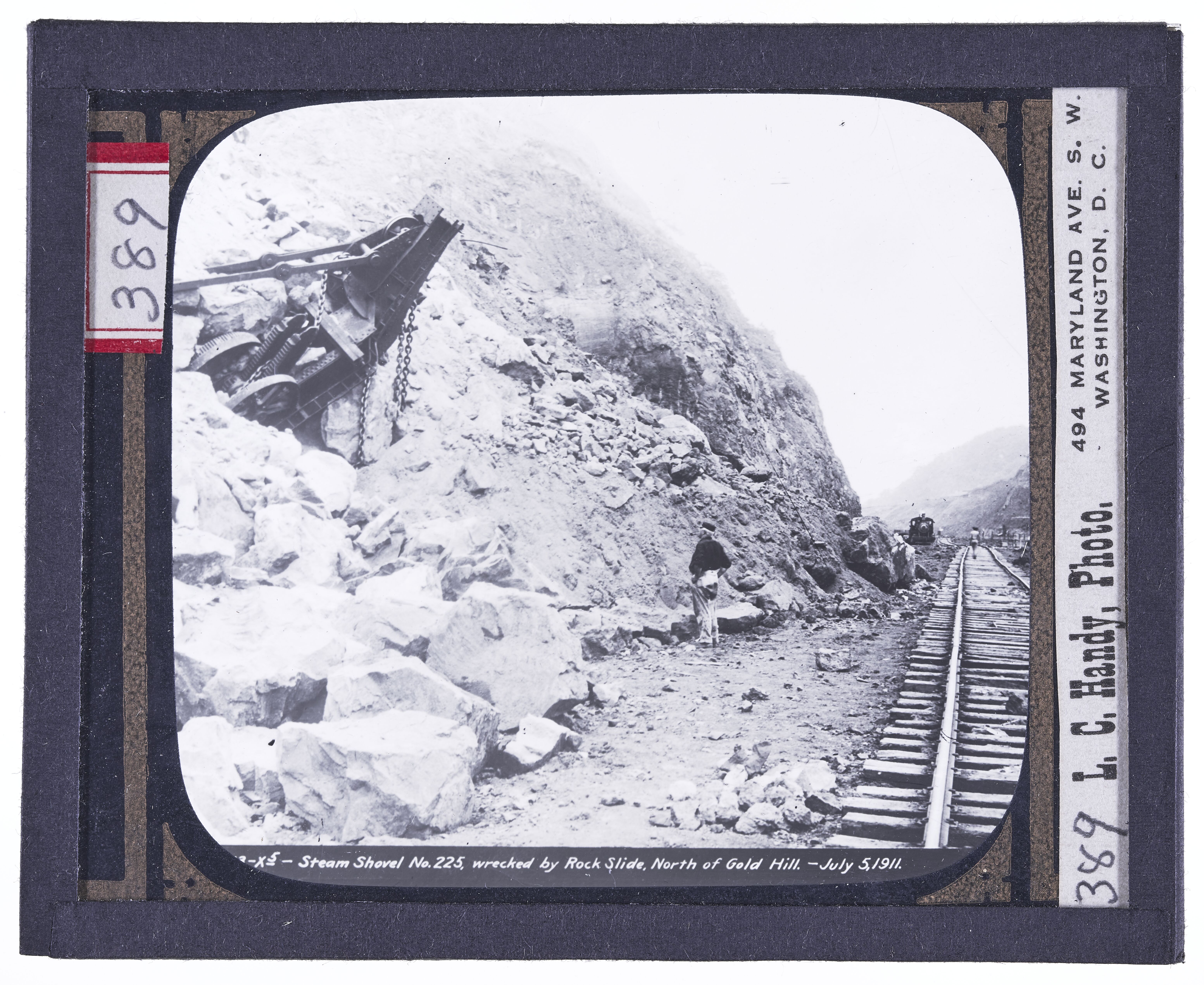 Steam Shovel No. 225 wrecked by Rock Slide