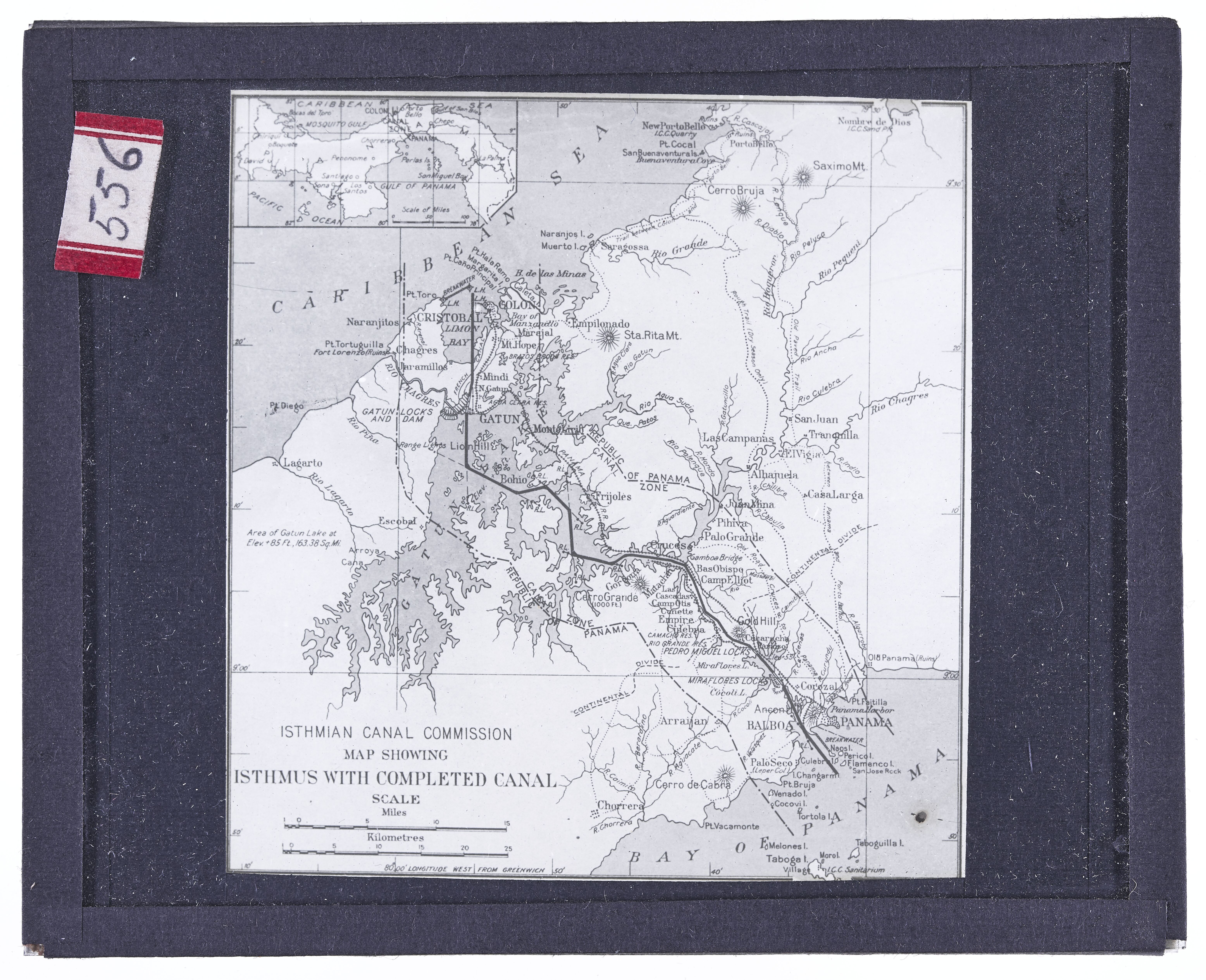 Isthmian Canal Commission Map showing Isthmus with completed
Canal